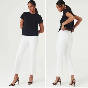 SPANX On-The-Go Kick Flare Pull-on PANTS Size M Tall White Stretch NWT